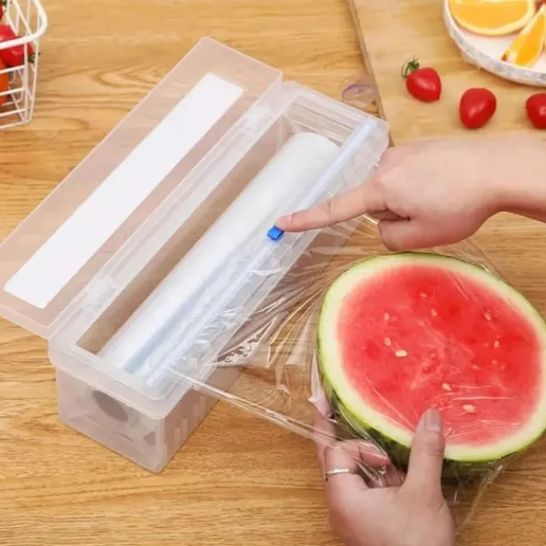 Tilbehør Til Madopbevaring>Plastfolie-dispenser med kniv
