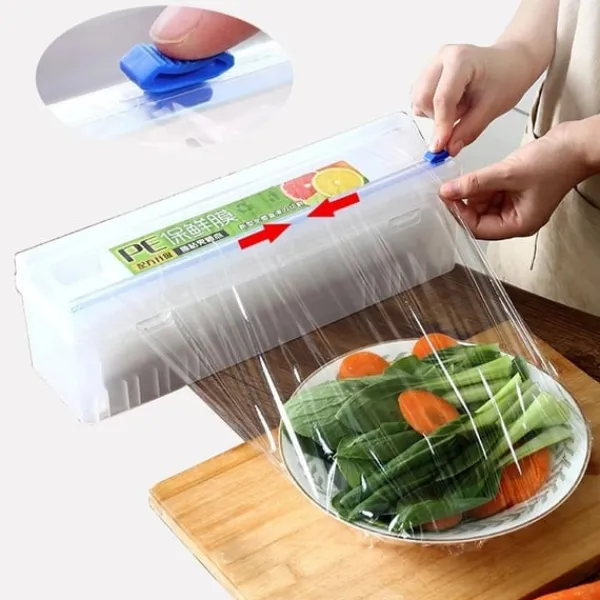 Tilbehør Til Madopbevaring>Plastfolie-dispenser med kniv