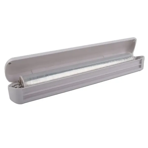 Plastic Wrap Organizer med sugekopskærer - Justerbar opbevaringsskærekasse Outlet
