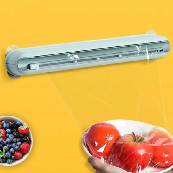 Tilbehør Til Madopbevaring>Plastindpakning aluminiumsfolie dispensere skærer med sugekopper