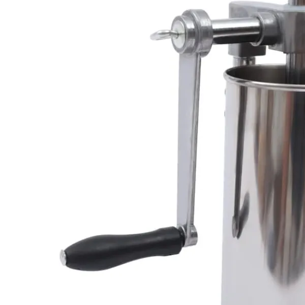 Pressere>Pølsestopper, vertikal manuel 3 L, rustfrit stål, 4 pølsehorn