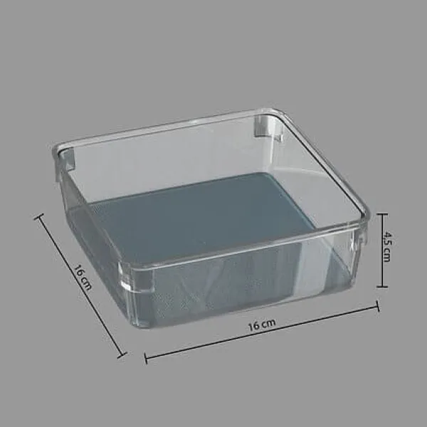 Opbevaringssystem Til Køkkenskuffer>Pænt skuffeopslag grå 16x16 cm