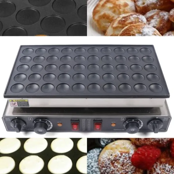 Elektriske Stegepander & Wokker>Poffertjes-jern, elektrisk 50-huls, non-stick belægning