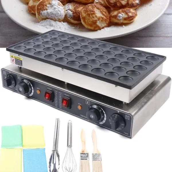 Elektriske Stegepander & Wokker>Poffertjes-jern, elektrisk 50-huls, non-stick belægning