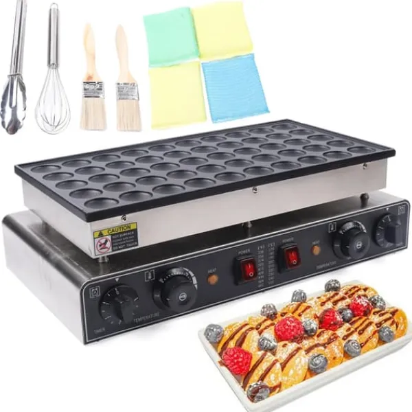 Elektriske Stegepander & Wokker>Poffertjes-jern, elektrisk 50-huls, non-stick belægning