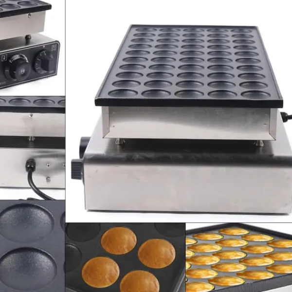 Elektriske Stegepander & Wokker>Poffertjes-jern, elektrisk 50-huls, non-stick belægning