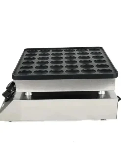 Poffertjes-/Minipandekagejern - Elektrisk Bordmodel - 36 Huller - Støbejern Med Non-stick Belægning - 1 kW - Termostat 50–300 °C - Til Hjem & Café Clearance