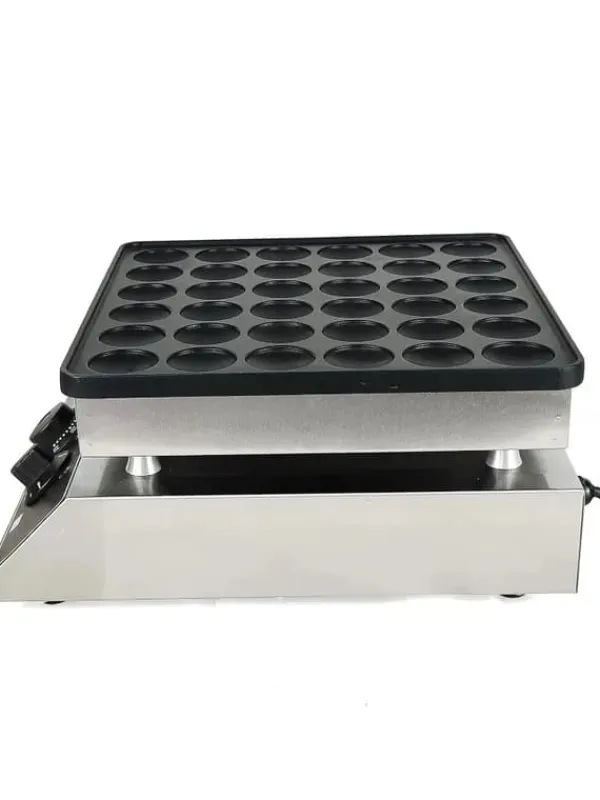 Poffertjes-/Minipandekagejern - Elektrisk Bordmodel - 36 Huller - Støbejern Med Non-stick Belægning - 1 kW - Termostat 50–300 °C - Til Hjem & Café Clearance