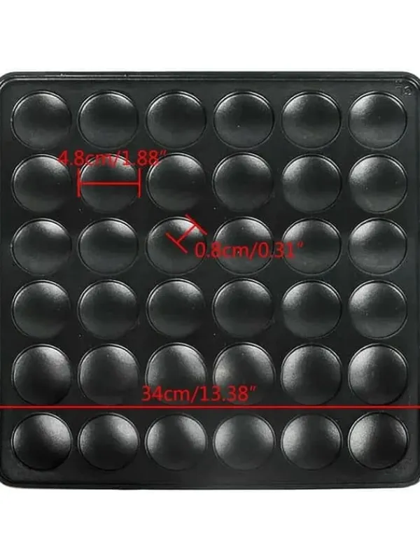 Poffertjes-/Minipandekagejern - Elektrisk Bordmodel - 36 Huller - Støbejern Med Non-stick Belægning - 1 kW - Termostat 50–300 °C - Til Hjem & Café Clearance