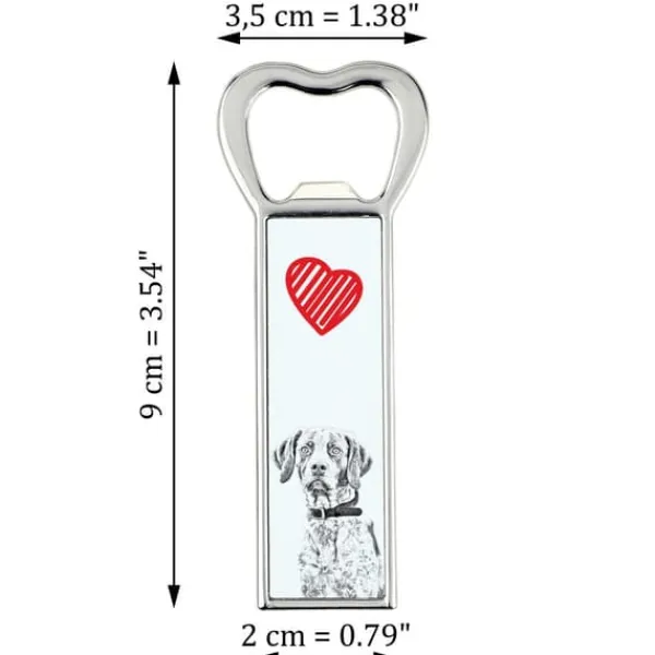 Cocktailshakers & Drinkudstyr>Pointer II - flaskeåbner med en hund, personlig køleskabsåbner, unik gave til en mand fra Art-Dog