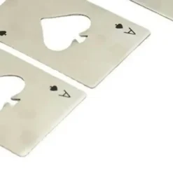 Pokerkort oplukkersæt - 20 stk rustfrit stål ølåbnere (sort/sølv) New
