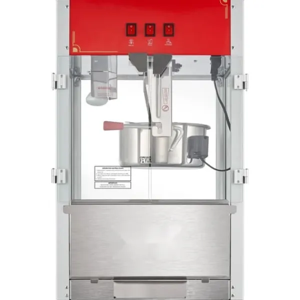 Popcornmaskiner>Popcorn Popper Maskine, 1440W Bordplade Popcorn Maker, 12 oz, 80 kopper, Rød, hurtig opvarmning, perfekt til fester.