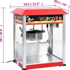 Popcornmaskine med teflongryde - Professionel og brugervenlig | Effekt: 1400 W New