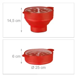 Popcornmaskine, silikone, 14.5x25.5x25.5 cm Hot