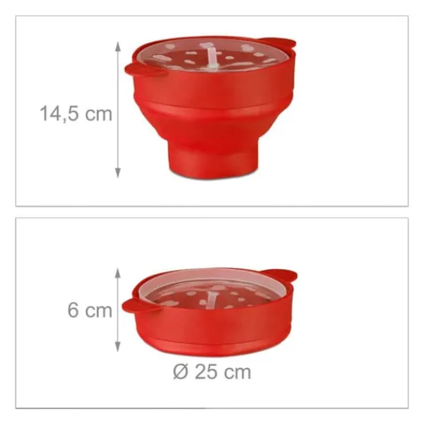 Popcornmaskine, silikone, 14.5x25.5x25.5 cm Hot