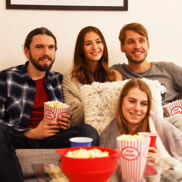 Popcornmaskiner>Popcornmaskine, silikone, 14.5x25.5x25.5 cm