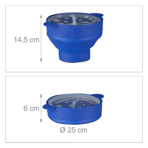Popcornmaskiner>Popcornmaskine, silikone, 14.5x25.5x25.5 cm