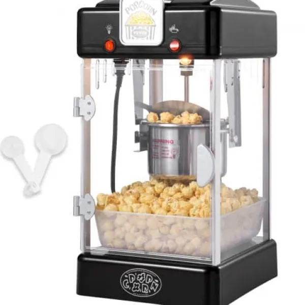Popcornmaskiner>Popcornmaskine, 24x27,5x47,5 cm, Sort, bordapparat