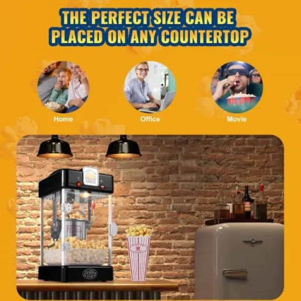 Popcornmaskiner>Popcornmaskine, 24x27,5x47,5 cm, Sort, bordapparat