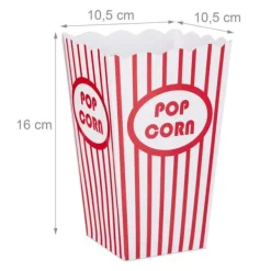 Popcornposer, 16x10,5x10,5 cm, Rød-Hvid Best