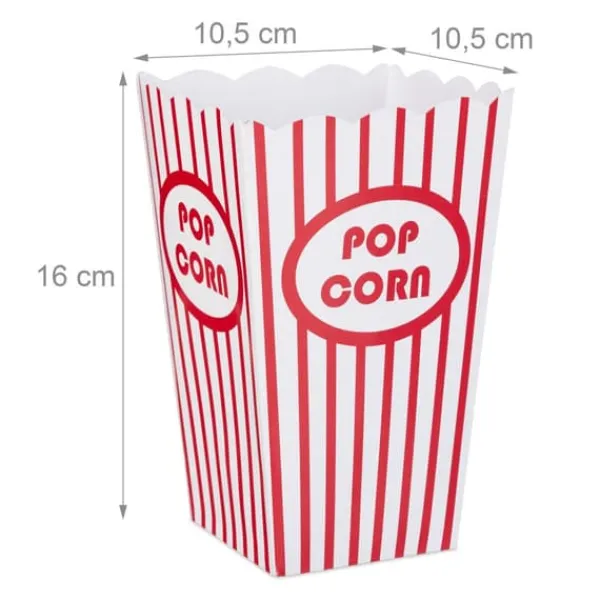 Popcornposer, 16x10,5x10,5 cm, Rød-Hvid Best