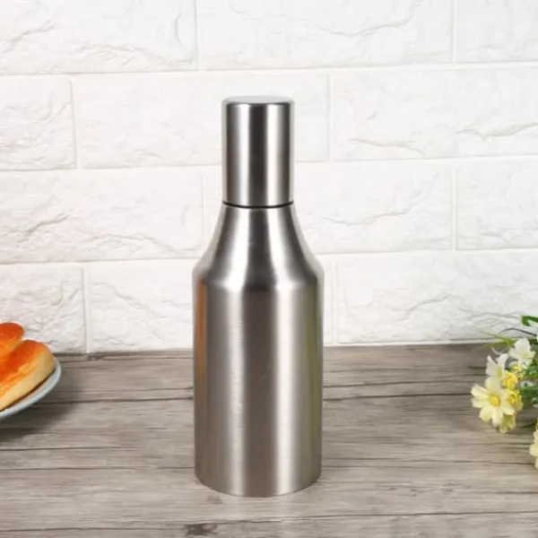 Praktisk Rustfri Stål Oliedåse med Dryp-Eddike Dispenser Køkkenartikler (1000ml) Sale