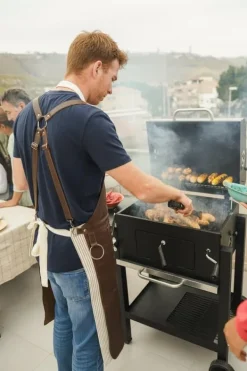 PREMIUM LÆDER FORKLÆDE GRILL / GRILL / BARISTA / KOK / FRISØR FORKLÆDE BRUN VINTAGE Hot
