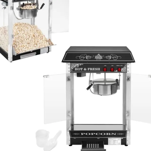 Professionel, effektiv justerbar popcornmaskine 230V 1,6kW, sort Outlet