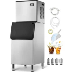 Professionel Ismaskine, 550 LBS/24 Timer, Med 300 LBS Opbevaringsbeholder, Automatisk Selvrensning Hot