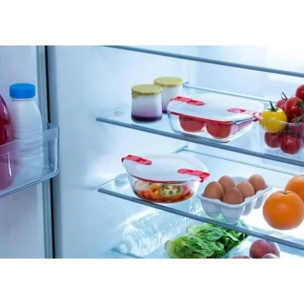 Beholdere Til Madopbevaring>PYREX - COOK & HEAT - Fyrkantig glaslåda med lock 20 * 17 cm