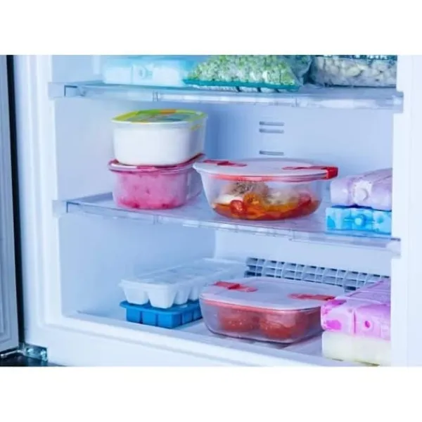 PYREX - COOK & HEAT - Fyrkantig glaslåda med lock 25 * 22 cm New