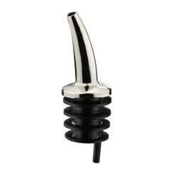 Flaskepropper>QUICK RIP - metal ed. Med kort hælderør og lamellakork af plast til 0,5 - 1,0 l. Flasker