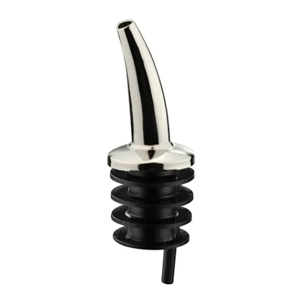 Flaskepropper>QUICK RIP - metal ed. Med kort hælderør og lamellakork af plast til 0,5 - 1,0 l. Flasker