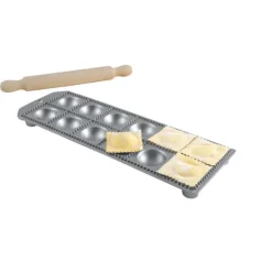 Pastaforme & Pasta-Udstikkere>Ravioliform med kagerulle, 12 runde huller