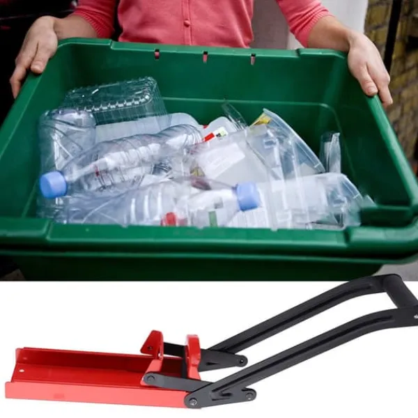 Dåseknusere>Rød stål dåseknuser - 500 ml flaskegenbrugsværktøj med åbner