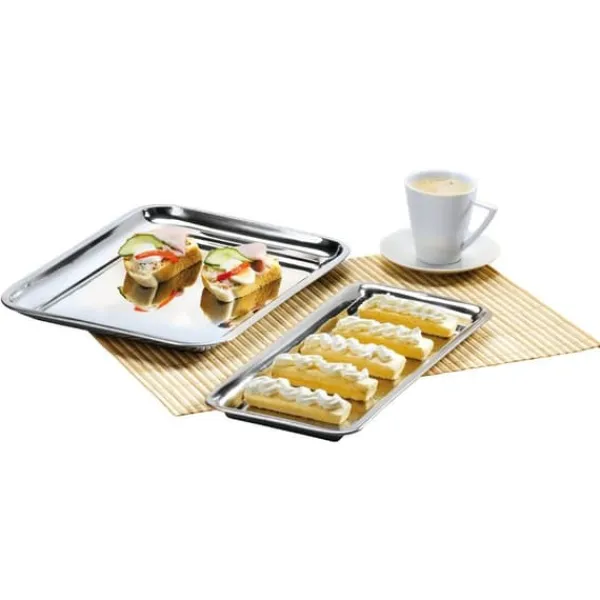 Rektangulært serveringsbakke i stål 21,5x16,5 cm Best