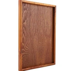 Rektangulært træ tebakke serveringsbord tallerken snacks mad opbevaringsskål til hotelhjem (35*24cm) Best
