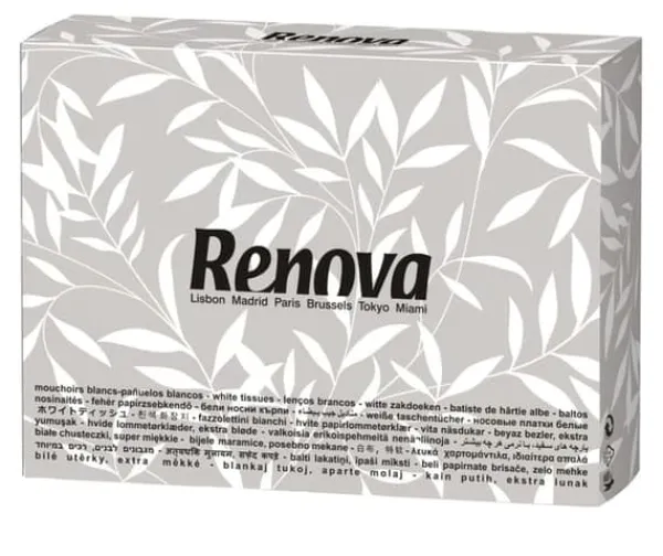 Papirlommetørklæder>Renova BLK Mini 2-lags hygiejniske vådservietter i æske 70 stk.