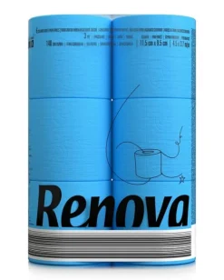 Toiletpapir>Renova duftende blåt toiletpapir 16,1 m 3-lags 140 ark 6 ruller