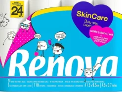 Renova Hudpleje Hvid 24R Toiletpapir Discount