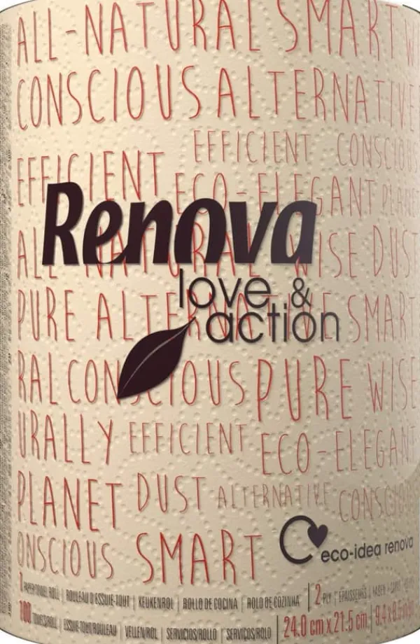 Aftørringspapir>Renova Love&action 1R Papirhåndklæde