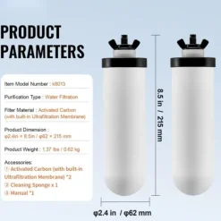 Rensningsvandfilter til Gravity Filter System 2-pak, effektiv vandfiltrering, nem udskiftning, holdbar kvalitet. Clearance