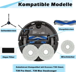 Reservedelssæt til Ecovacs Deebot T30 Omni, T30 Pro Omni, T30 Max