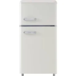 Retro Køleskab, Dobbeltdør, 72L køleskab, 21L fryser, 120 kWh/år, LED-lys, Flerfarvet, Energiklasse E Outlet