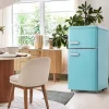 Retro Køleskab, Dobbeltdør, 72L køleskab, 21L fryser, 120 kWh/år, LED-lys, Flerfarvet, Energiklasse E Discount