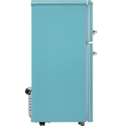 Retro Køleskab, Dobbeltdør, 72L køleskab, 21L fryser, 120 kWh/år, LED-lys, Flerfarvet, Energiklasse E Discount