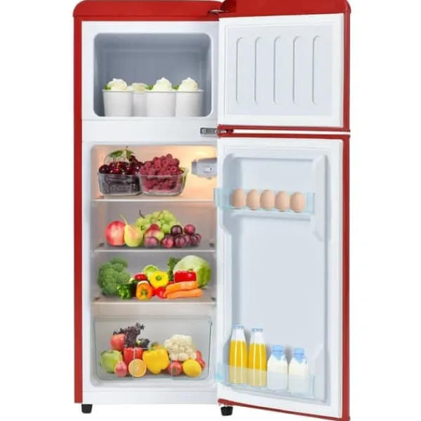 Retro-Køleskab, Køle-/fryseskab, 105,5 cm, 92L, 28L fryser, 116 kWh/år Hot