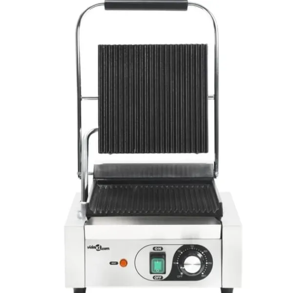Rillede paninigrill i rustfrit stål - 1800 W | Størrelse: 31x30,5x20 cm Best