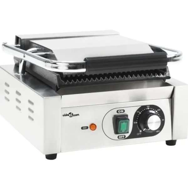 Rillede paninigrill i rustfrit stål - 1800 W | Størrelse: 31x30,5x20 cm Best
