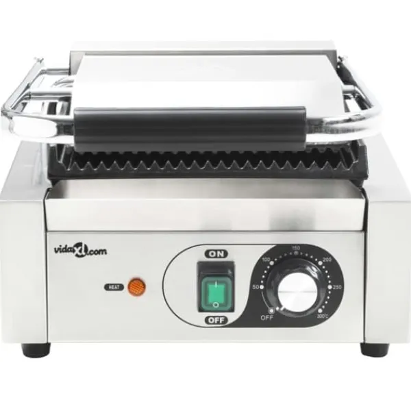 Rillede paninigrill i rustfrit stål - 1800 W | Størrelse: 31x30,5x20 cm Best